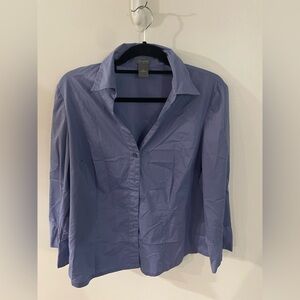 Ann Taylor Purple Fitted Button Down Shirt
